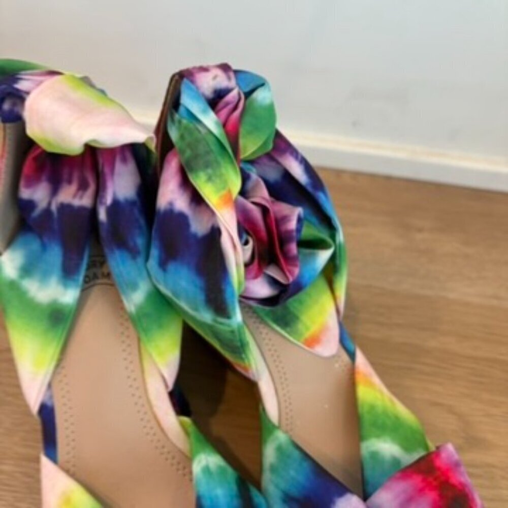 ** Impo Olitha rainbow tie-dye water color cork wedges size 6 - Picture 5 of 8